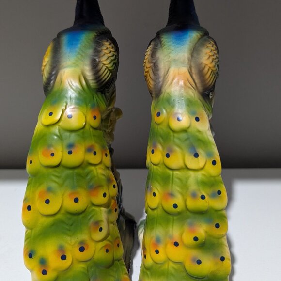 Vintage Giftcraft Japan Peacock Figurines Pair – Mid-Century Ceramic Decor - Picture 3 of 7